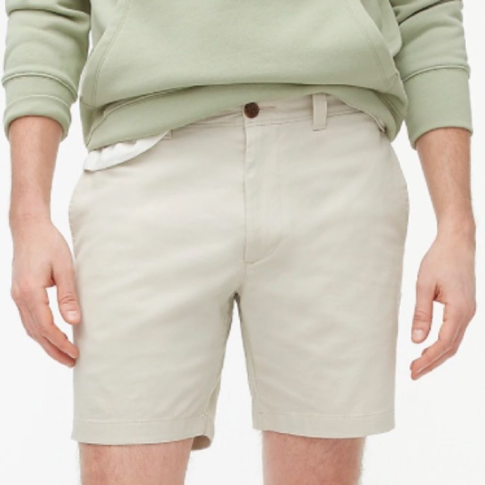 J Crew Men's Tan 7” Inseam Flex Chino Shorts NEW 36